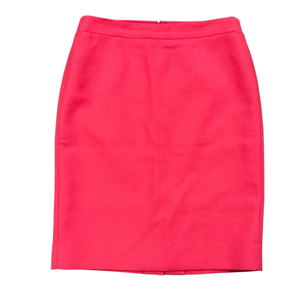 J.Crew No. 2 Pencil Skirt Pink 100% Wool Knee Length Career Wear Size 12